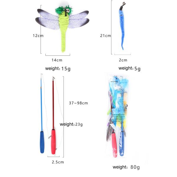 Eco Friendly Interactive Cat Toys / Cat Feather Teaser Wand With Feather