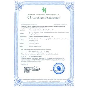 Foshan Lingge Aluminum Co., Ltd Certifications