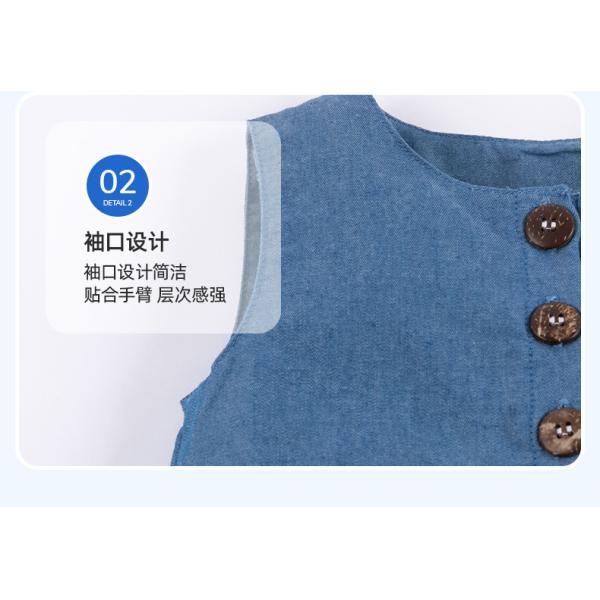 Summer Children'S Clothing Girls Printed Dress Children'S Denim Dress