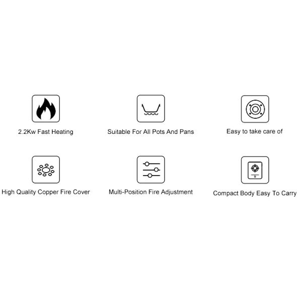 Camping Double Burner Gas Stove Safety Knob Temperature Adjustment Two Burner Cooktop