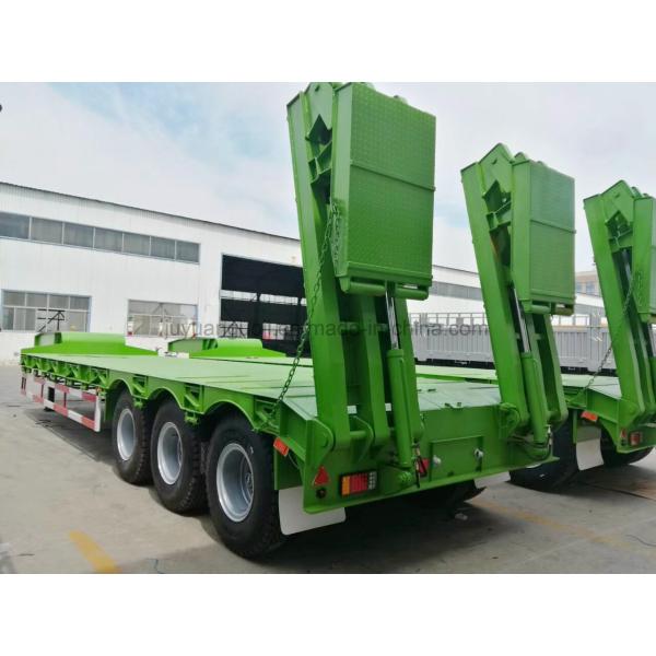Low Bed Trailers Semi Truck Trailer 60 Ton Lowboy Trailer 3 Axles Excavator Carrier Truck