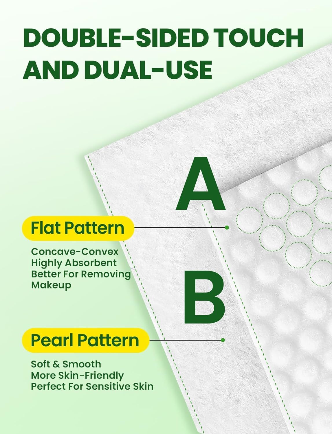 Disposable Face Towels, Biodegradable Facial Cleansing Towels, Ultra Soft & Thick Cloth For Sensitive Skin, Makeup Remover Dry Wipes, Lint-Free