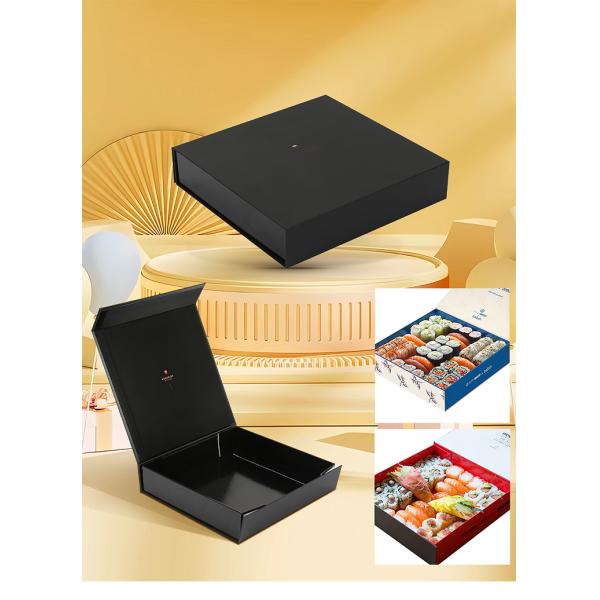 Magnetic Folding Closure Sushi Takeaway Box Custom Logo Food Grade