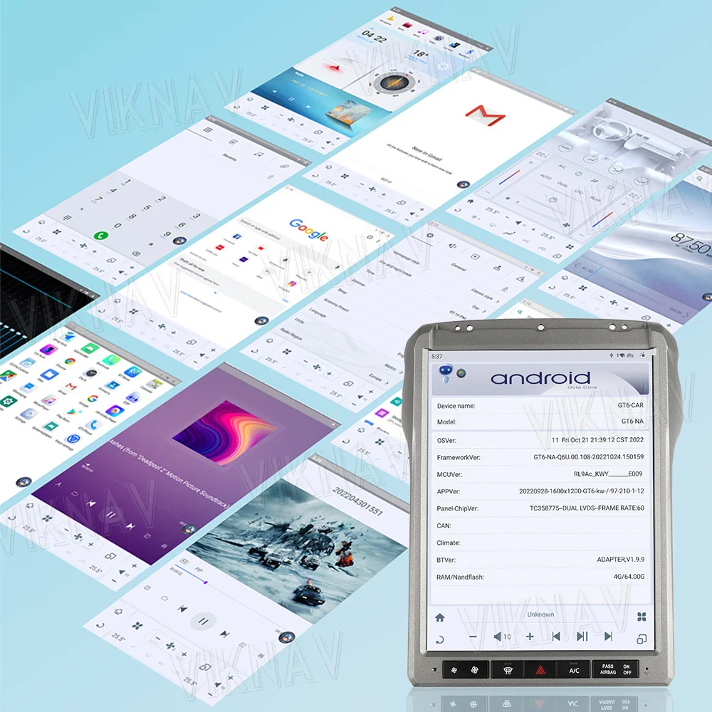 Viknav 12.1Inch Android Touch Screen Car Radio Ford F250 2013 2014 Carplay Auto Stereo Aftermarket Head Unit Video Player