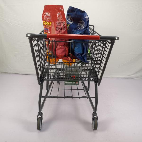 125L Black Metal Lightweight Shopping Trolley grocery cart EN BS 1929