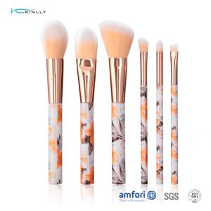 Cheap 6 PCS Synthetic Hair Aluminum Ferrule Travel Makeup Brush Set wholesale