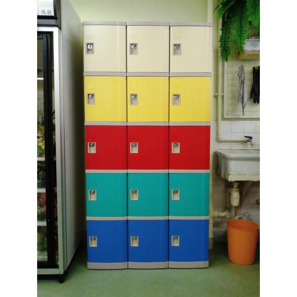 Five Tier Red Plastic School Locker 600 × 380 × 500 For Exhibition Hall