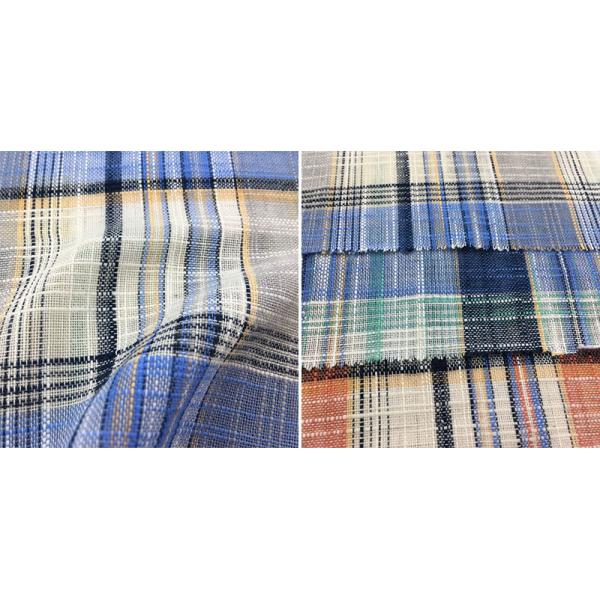 54 Inch Yarn Dyed Cotton Check Shirt Fabric Shirt Linen Fabric Sustainable