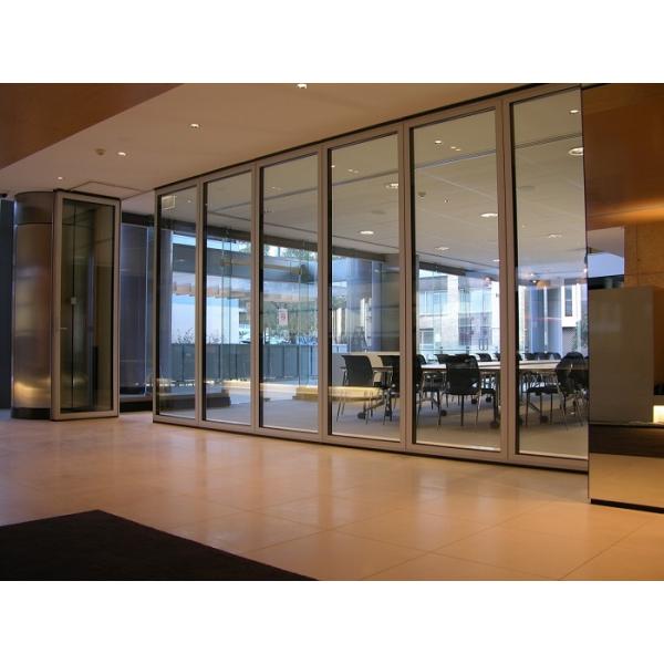 Tempered and Stable Glass Sliding Partition Wall 65 mm Thickness