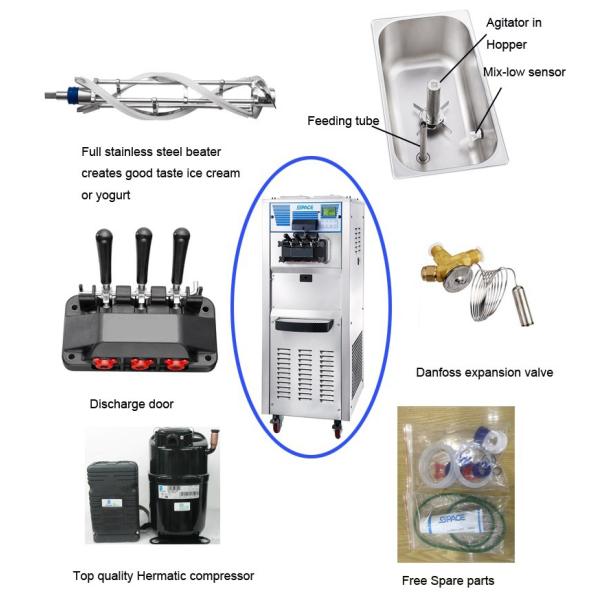 Ice Cream Machine R22 Factory Supply Making Commercial Home 25L H Frozen Marketing Steel Key Stainless Power Engine Milk Food