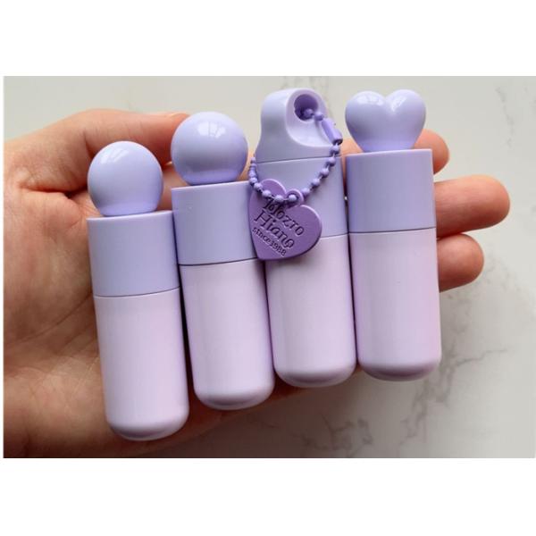 5ml Bubble Round Purple Lip Gloss Packaging Tube with Large Brush Plastic Tube Packaging