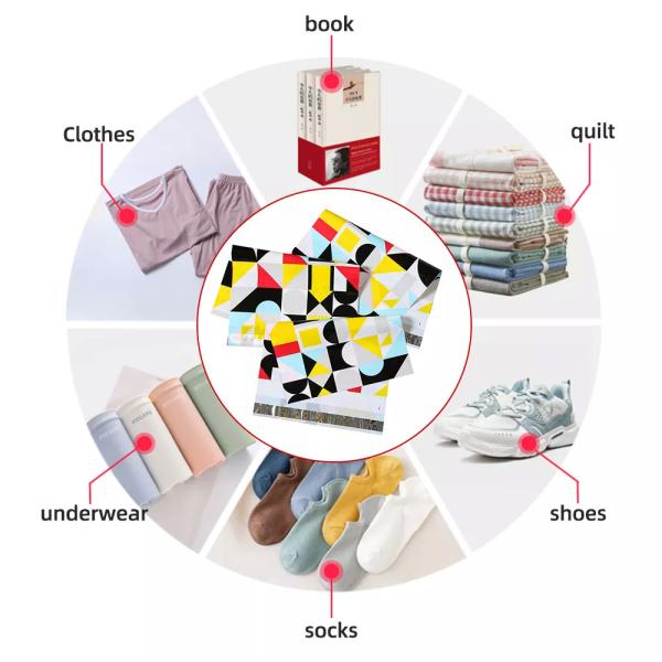 Printed Pink Waterproof Mailing Bags For Book Cloth Courier Shipping Packing