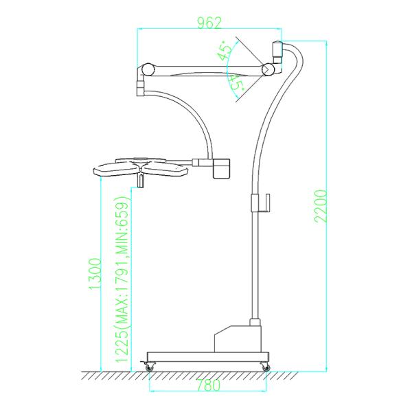 Electrical LED Operating Room Lights With Osram Bulb 380W/M² Total Irradiance