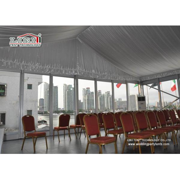 Custom Made A Shape Double Decker Tent Thermo Roof With Clear Span