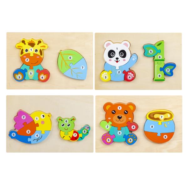Wooden 3D Wholesale Customized Animal Food Chain Early Education Puzzle