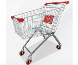 Cheap Zinc Powder Coating Supermarket Shopping Trolley Cart With Flexible Wheel wholesale