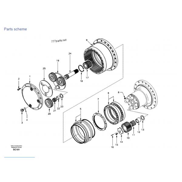 Excavator Volvo EC140 EC140B Travel Reduction 14573820 SA 8230-33470 Gearbox