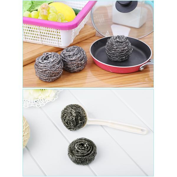 Antibacterial Stainless Steel Scouring Pad , Oil Removing Metal Dish Scrubber