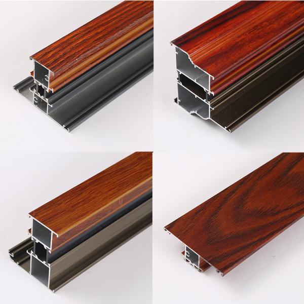 Aluminium Door Accessories 6063 Wood Finish Wardrobe Door/Kitchen Cabinet