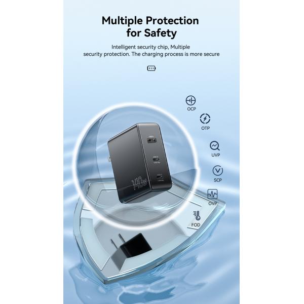 Essager Mobile Phone GaN Chargers 140W With 3 Ports In 1 USB A 2 Type C