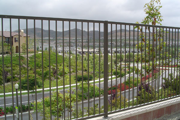 Powder Coated Black Wrought Iron Ornamental Fence Easy Installation