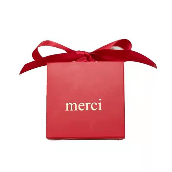 Customizable Candy Chocolate Wedding Food Packaging Box Eco Friendly With Ribbon Bow