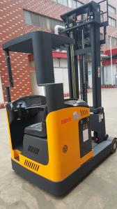 Cheap 1.5-2 ton forklift reach truck narrow aisle seated electric reach truck yellow color wholesale