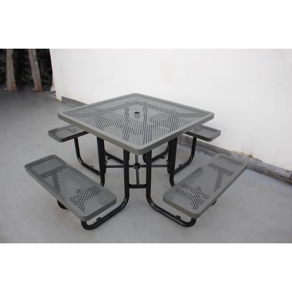 Customized Metal Patio Table And Chairs , Commercial Outdoor Picnic Table Set