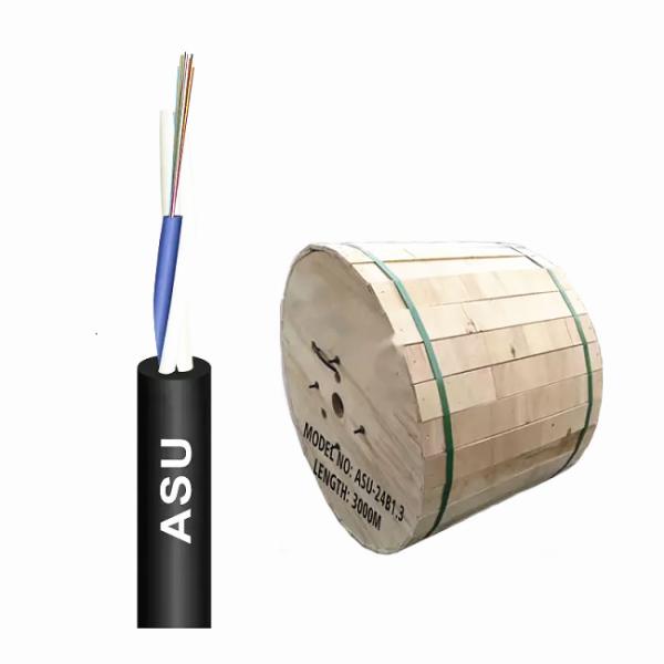 12 Core ASU Fiber Optic Cable G652D 80/100/120M Span For Outdoor Aerial