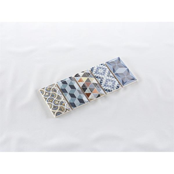 Modern Ceramic Wall Tiles 75x152mm Multiple Colors White Body