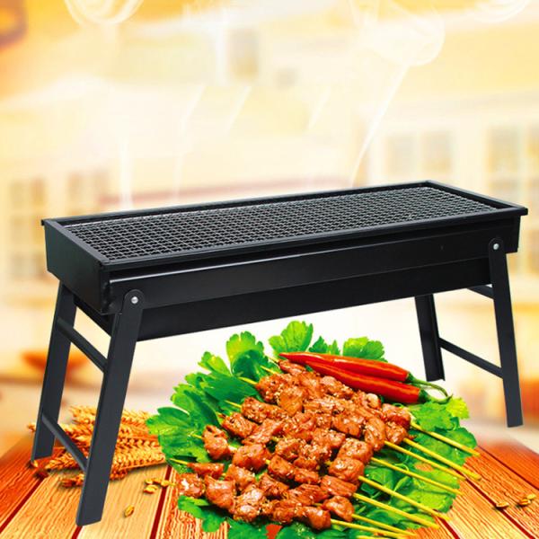 Folding Portable Drawer Type Charcoal BBQ Grill Supplies 65*25*10cm For Outdoor