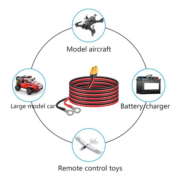 12AWG Silicon Wire XT60 XT60H Male Female to O Ring Terminal Cable for RC Aircraft Toy Cars Lipo Battery FPV Racing Drone
