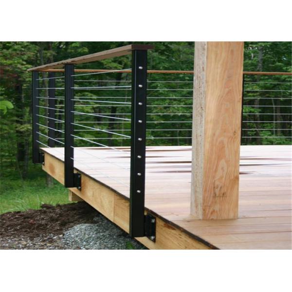 Exterior Stainless Cable Stair Railing System , Stainless Steel Decking