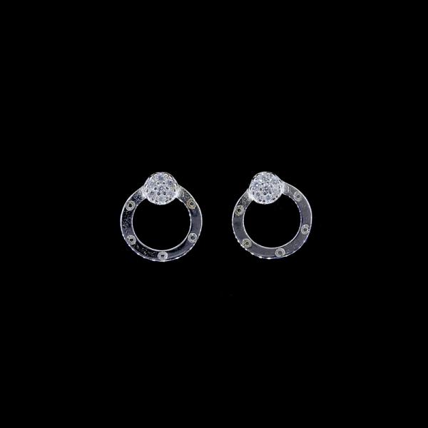 Flower Shape AAA Cubic Zirconia Stud Earrings Aristocratic Silver Jewelry