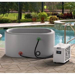 Cheap Commercial Ice Bath Tub Rectangular With Chiller One Recovery Barrel wholesale