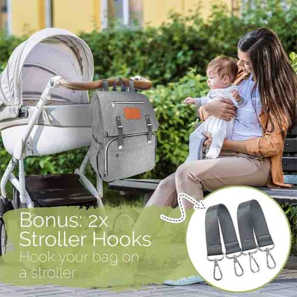 Maternity Beach Eco Friendly Diaper Bags Large Storage Space With 2 Stroller Hook