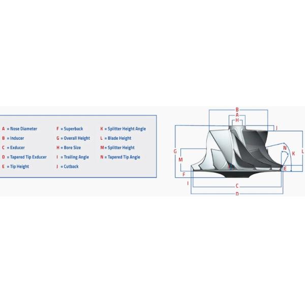 GT12 reverse 42.12/56.03mm 11+0 blades high performance turbocharger milling/aluminum 2618/billet compressor wheel