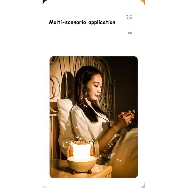 Creative Cute Cat Sleeping Night Light Wireless Speaker Colorful Atmosphere Light Home Decoration Music Night light For