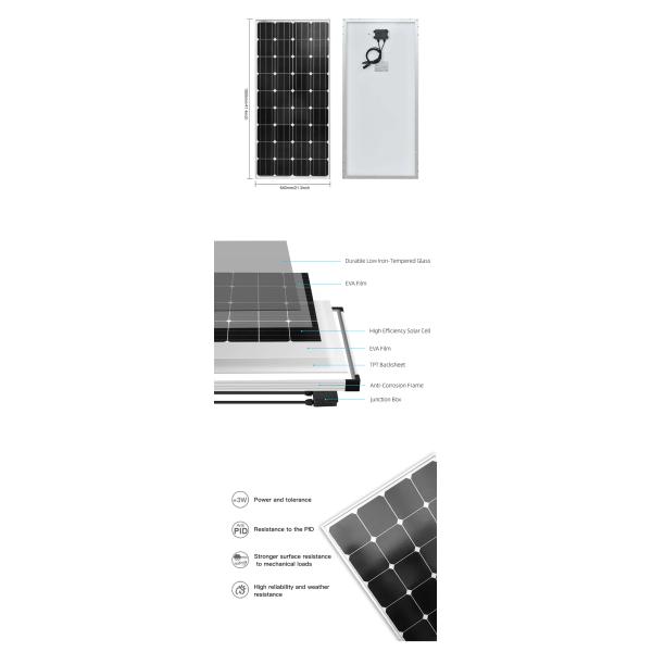 IP65 Waterproof 100w Foldable FacialMono Solar Panel For Outdoor Adventures