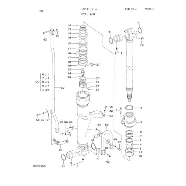 Excavator Spare Parts Cylinder Seal Kit For Ex200-3c Ex200-3E