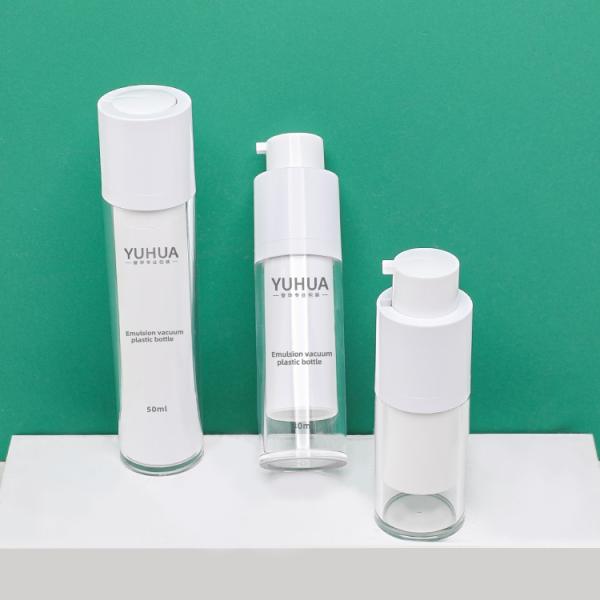 Airless PET Plastic Bottle 15ml 30ml 50ml Transparent Round Shape