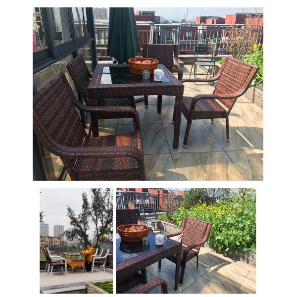 UV Resistant Fabric Outdoor Rattan Armchair For Household Wicker Arm Chair