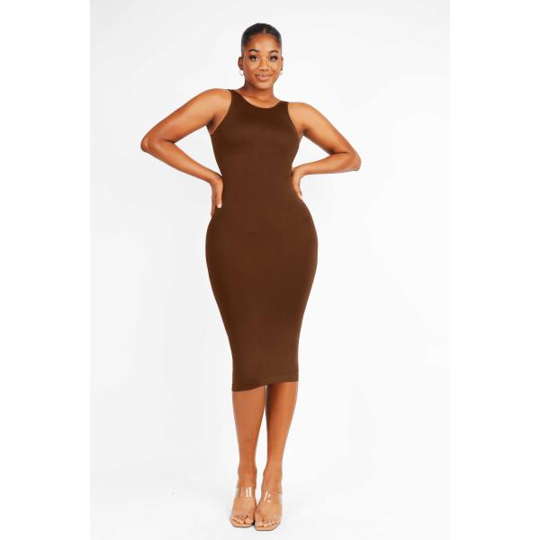 Women's Elegant Bodycon Dress in Satin Fabric with Custom Logo and Pencil Silhouette