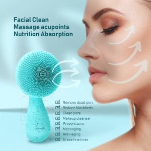 Portable ultrasonic mini Deep Electric Silicone Facial Cleansing Brush