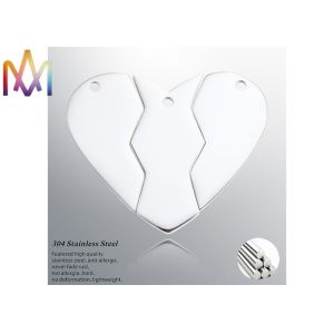 CE 8g Polished Split Spot Stainless Steel Heart Pendant