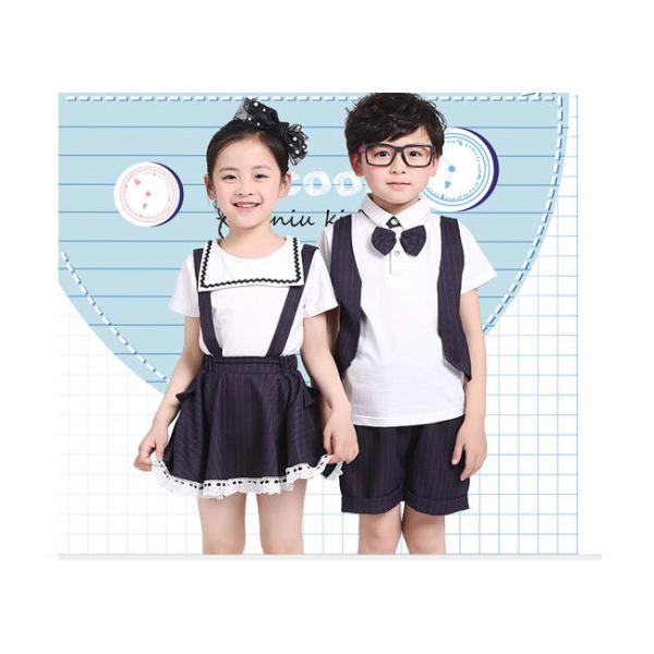 Summer Lapel Embroidered School Uniform For Primary School Students