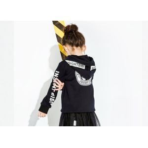 Trendy 100% Cotton Girls Fleece Hoodie , Casual Kids Cardigan Sweater