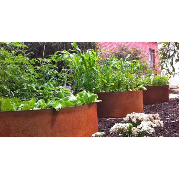 Outdoor Metal Lawn Border Vegetables Grow Corten Steel Garden Planter Raised Bed