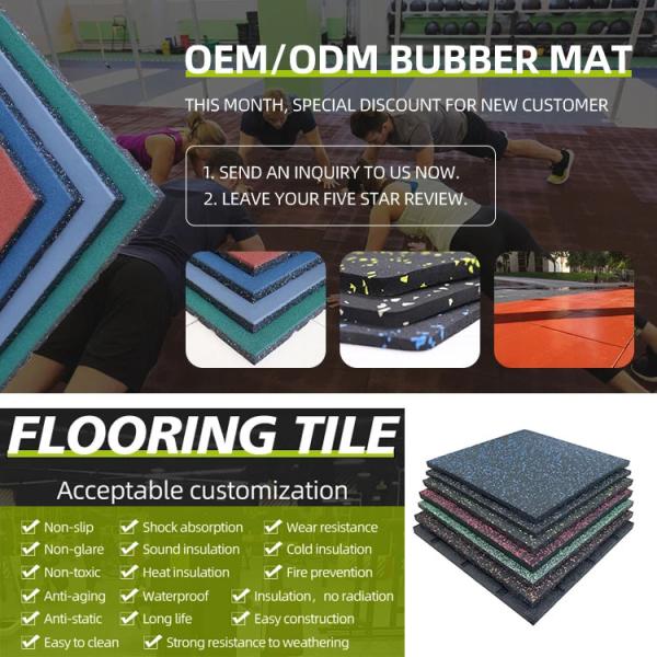 Eco Sport Rubber Floor Tiles Gym Outdoor Rubber Flooring Heavy Duty Rubber Exercise Equipment Mats