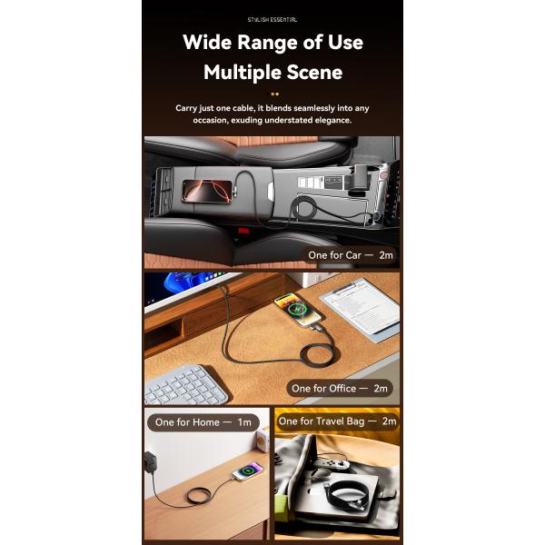 ESSAGER ES-X59 Series 2 in 1 USB-A to USB C Lighting Charging Cable